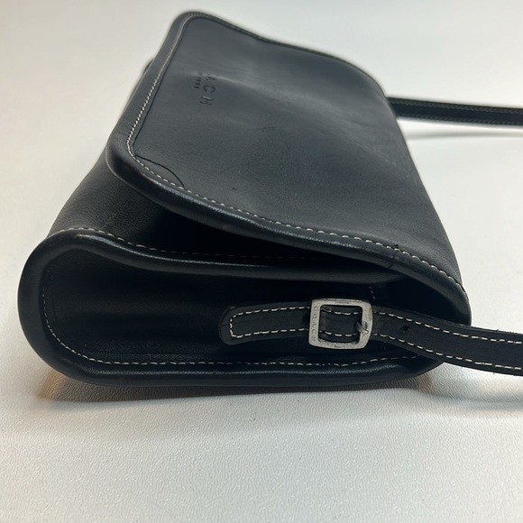 COACH 9140 Martini Flap, Vintage From 1999, Blk Leather With White Stitching USA - Picture 4 of 10